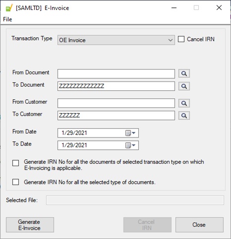 E-Invoice UI in Sage 300 - Greytrix