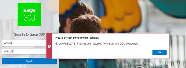 HRESULT-E_FAIL-Error HRESULT-E_FAIL-Error