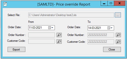 Output- Customer Master Export