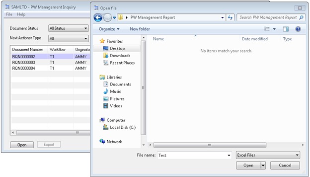 Purchasing Workflow Management Inquiry – Export File Purchasing Workflow Management Inquiry – Export File