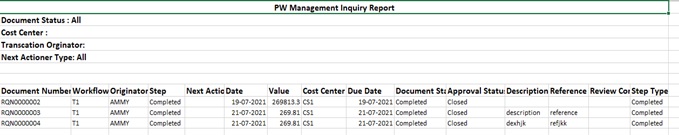 Purchasing Workflow Inquiry Report -Excel Purchasing Workflow Inquiry Report -Excel