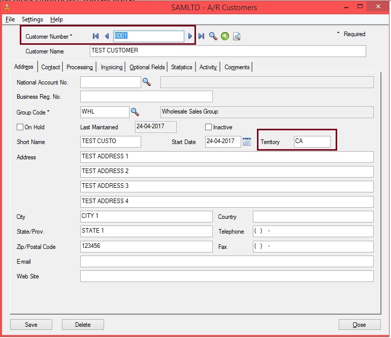 Account recieveable Customer Screen Account recieveable Customer Screen