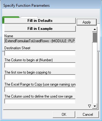 Specify Function Parameters