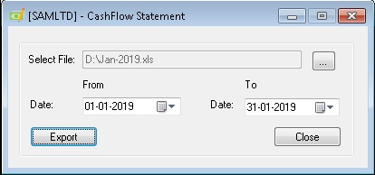 Cash Flow Statement - User Interface