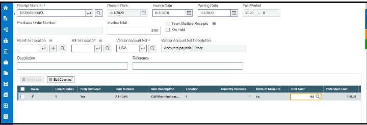 PO Invoice Entry