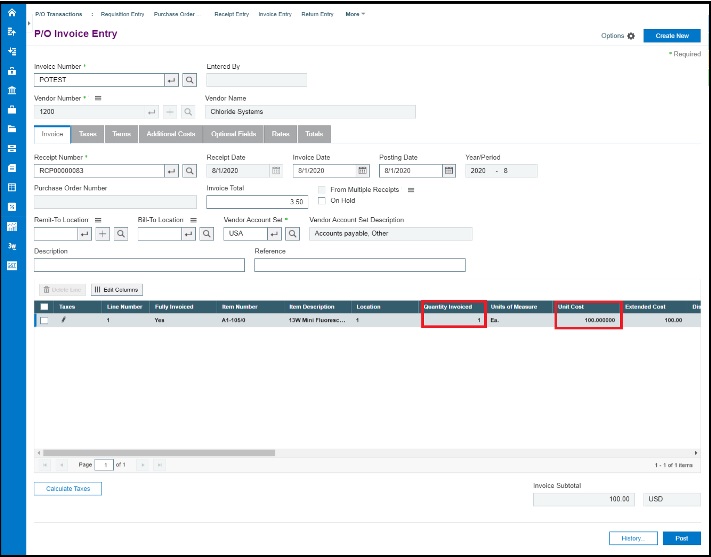 PO Invoice Entry