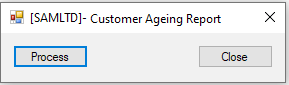UI for Customer Ageing Report in Sage 300 ERP 