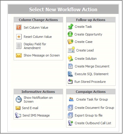 Workflow Actions