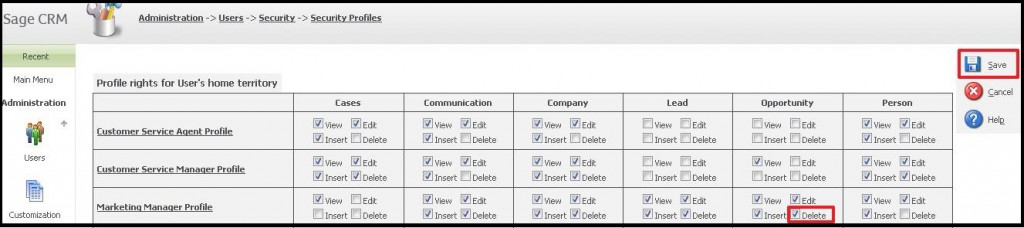 Security profiles