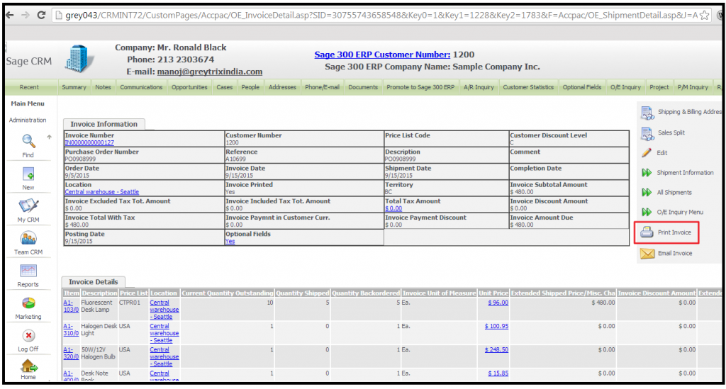 Invoice Details