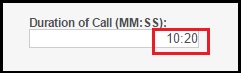 Time value in MM:SS format
