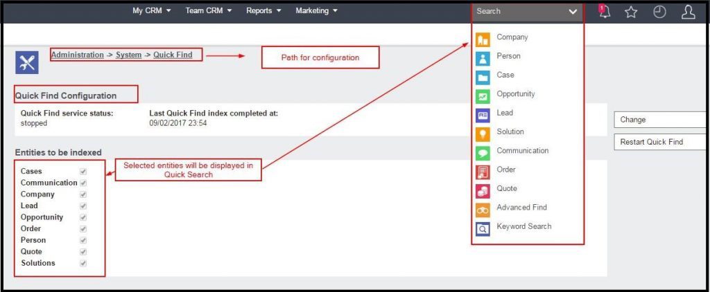 New Quick Find Sage CRM 2017 R1