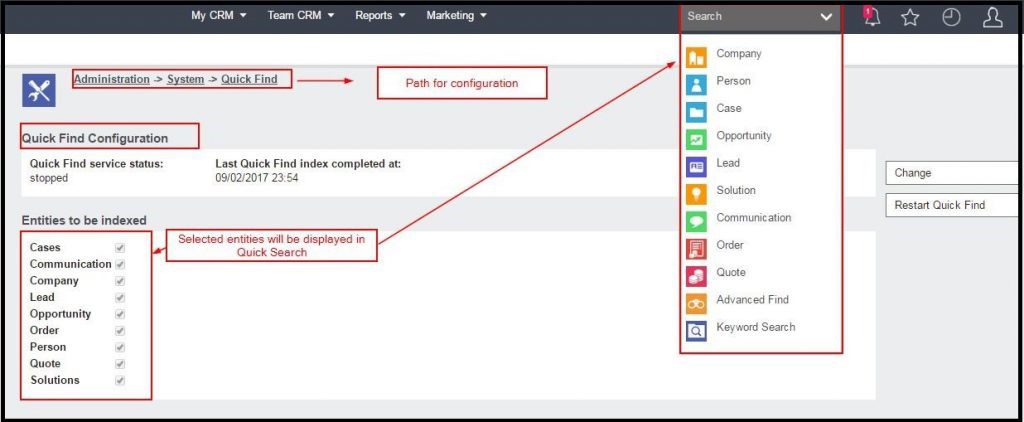 New Quick Find Sage CRM 2017 R1