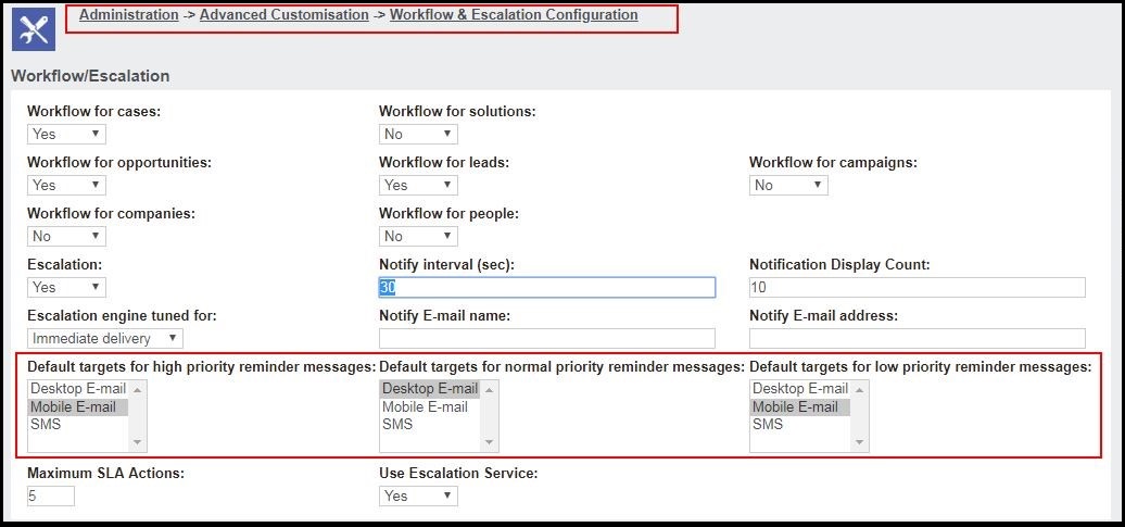 Workflow & Escalation Configuration 