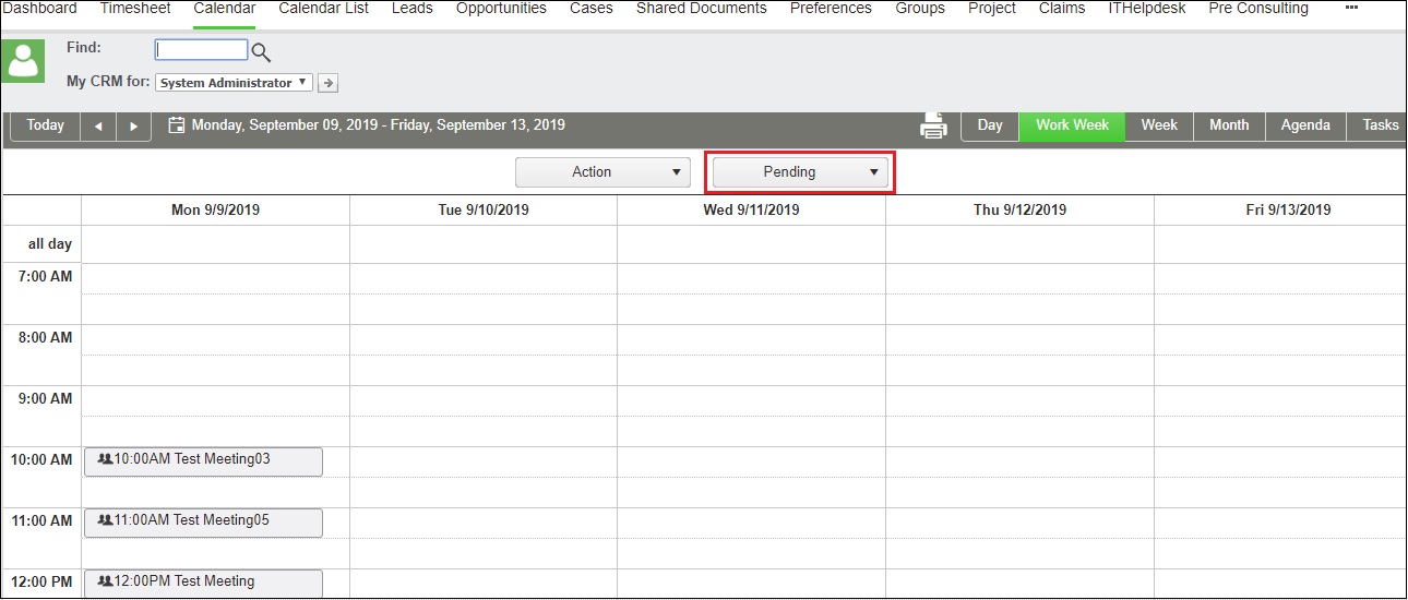 List of Pending communication