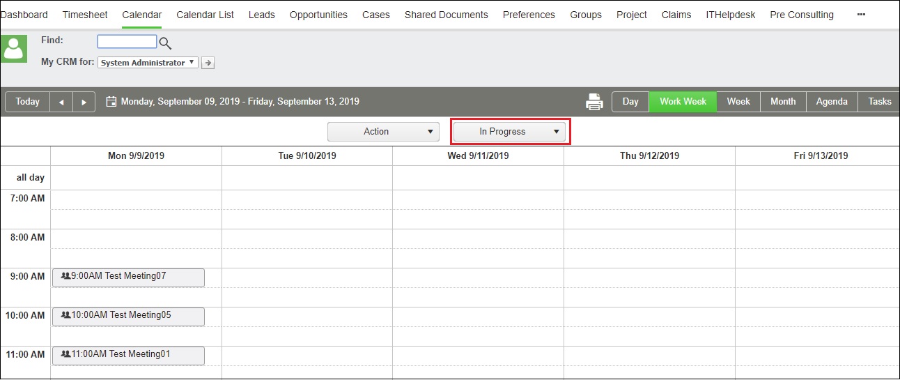List of In Progress communication