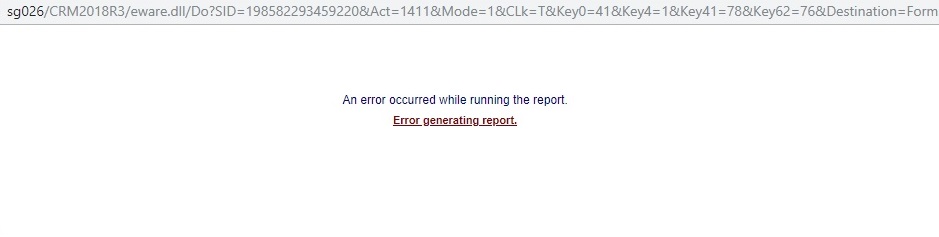 Error generating Report