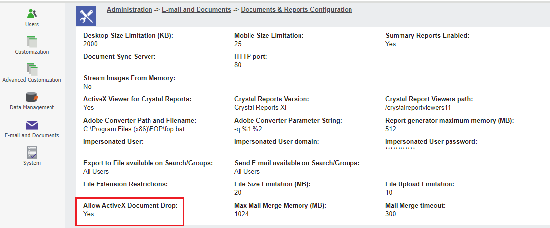 Document & Report Configurations