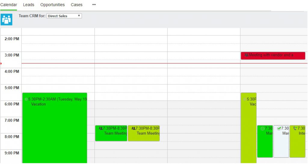 Team CRM Calendar after Color change
