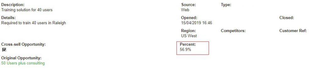 Percent symbol with field value