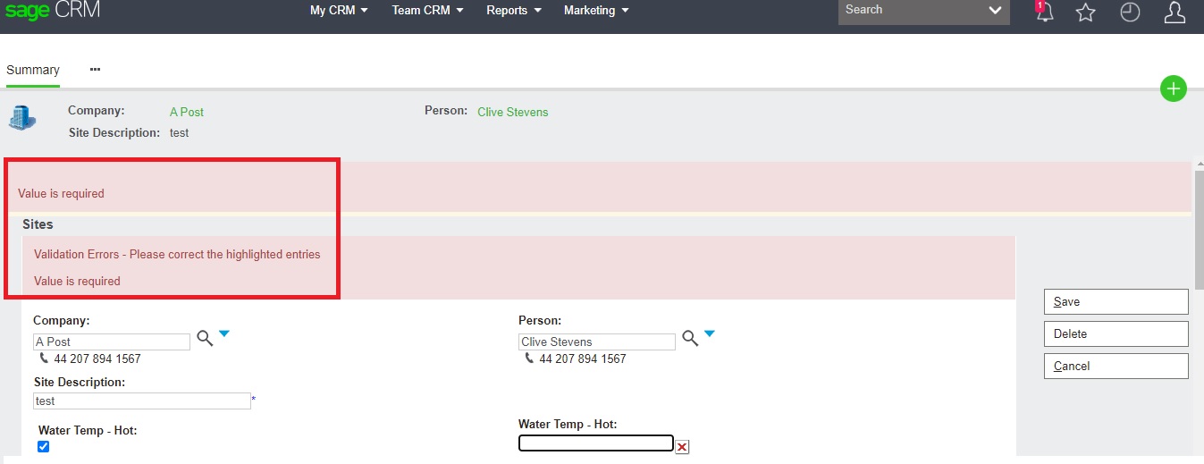 Duplicate Validation Message