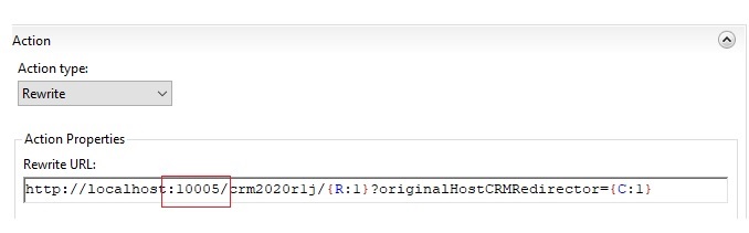 Replacing the port number in Action URL