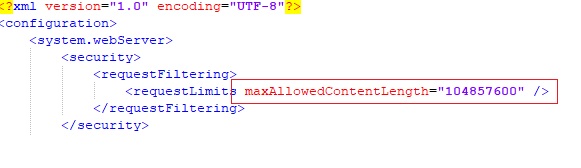 Modifications in Web.config file