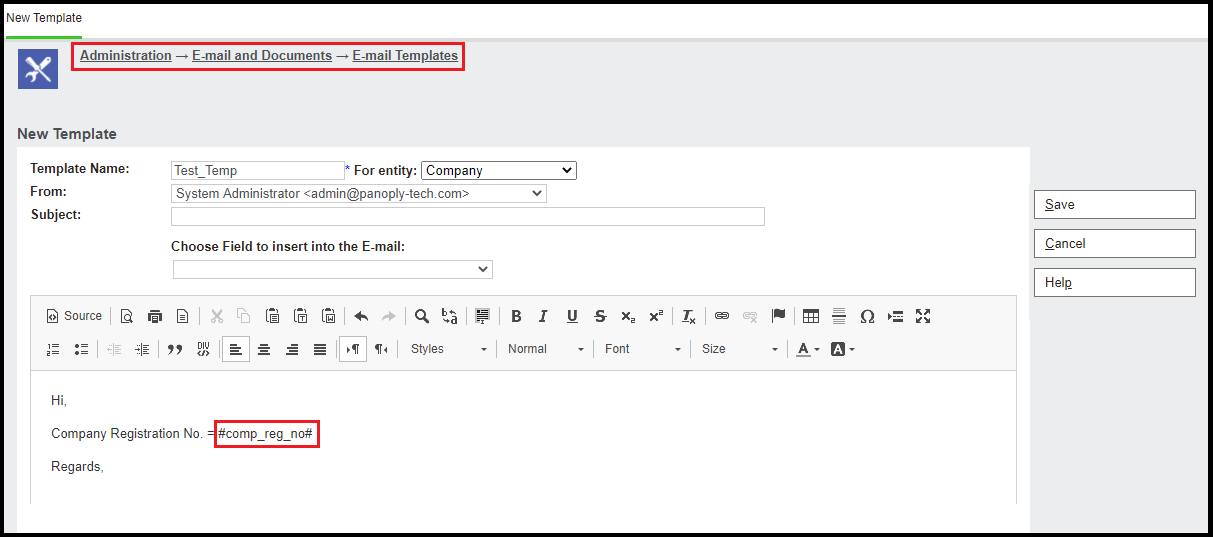 Email Template