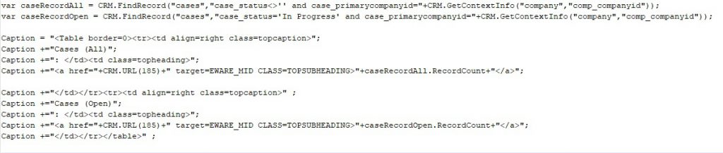 Script to display count in top content