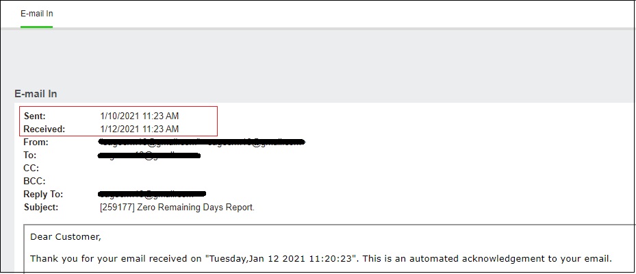 Changes reflected on Email Screen
