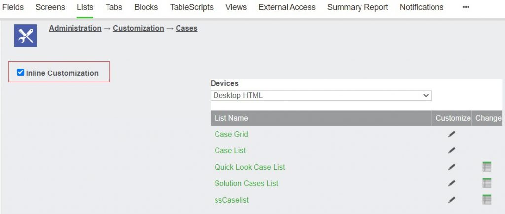 Inline Customization