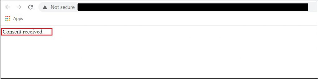 Thanks Page - Consent Received
