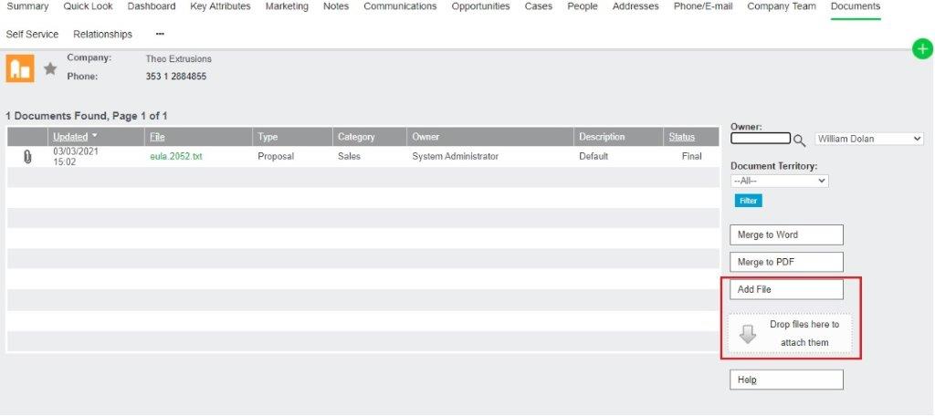 Uploading Documents in Sage CRM