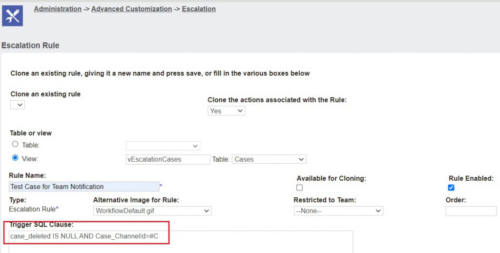 Code in Trigger SQL Clause