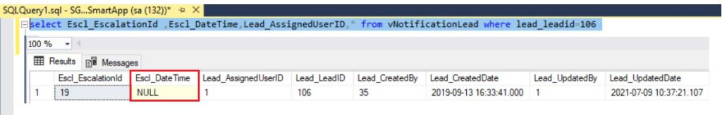 Escl_DateTime field value is null