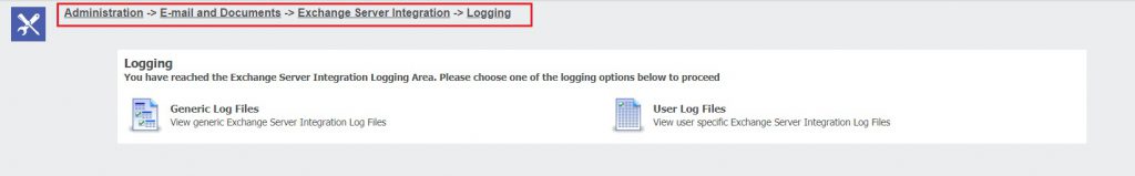 Exchange Integration Logs
