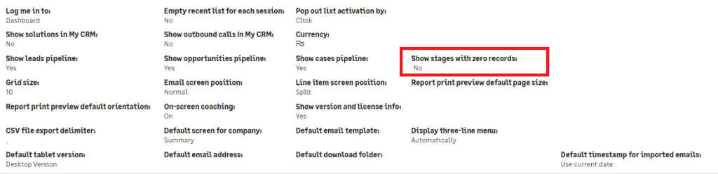 Preference Setting in My CRM