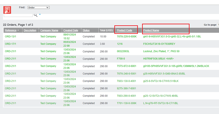 Sage CRM find orders by product