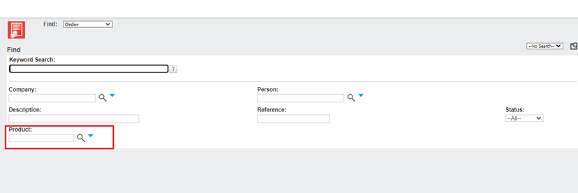 Sage CRM Product Search