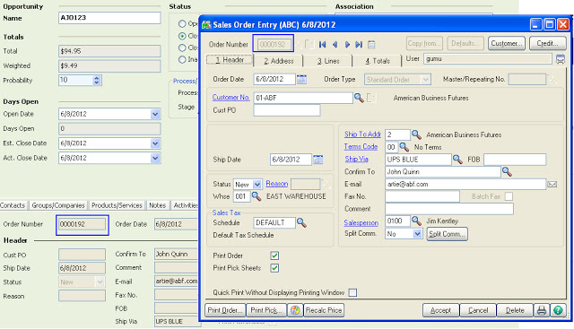 Sage ACT! to Sage 100 ERP