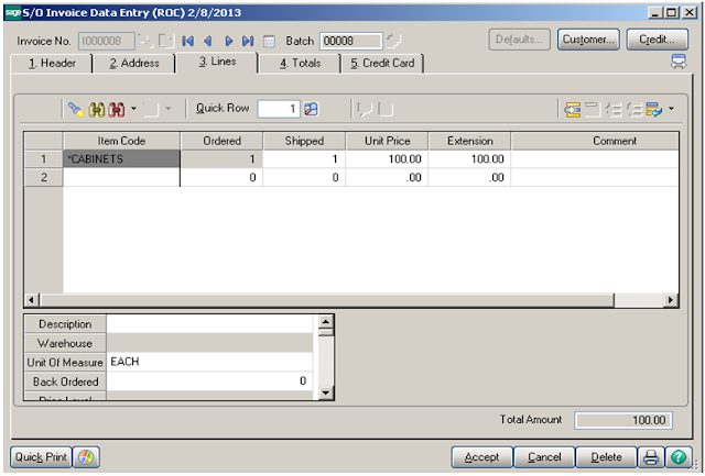 SO Invoice Data Entry