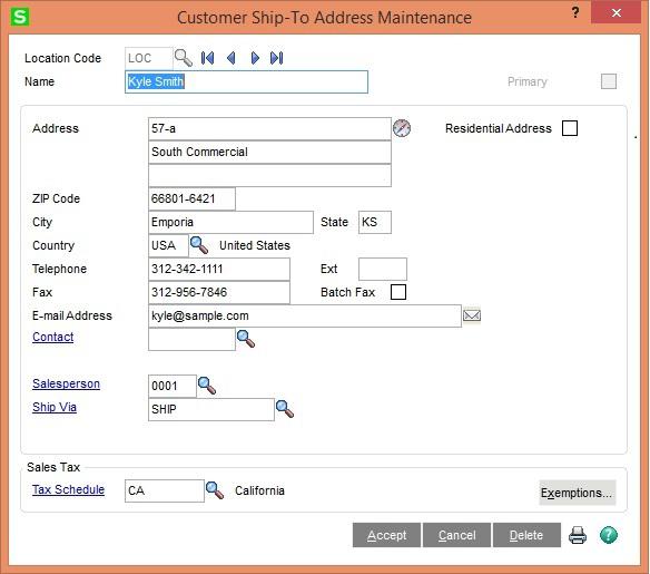 Ship to address option and then you can see all the ship to addresses against the customer