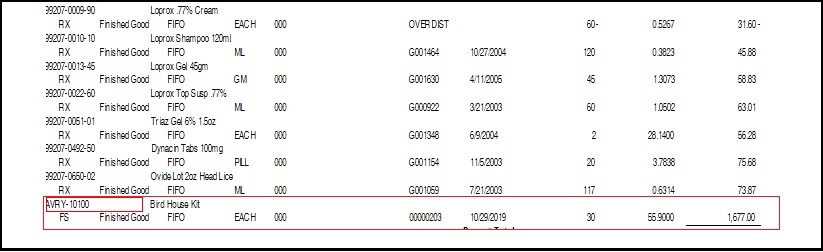 Sage 100 Item Transaction report