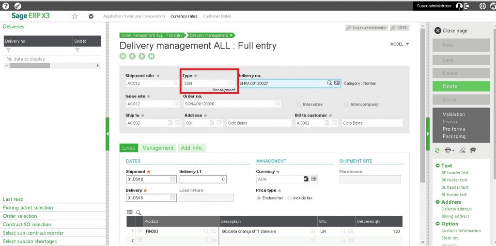 Delivery Management