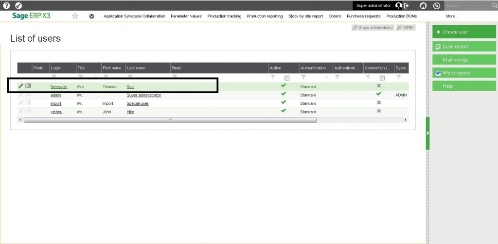 Navigate to Administration → Administration → Users