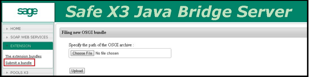 Upload the JAR file in java