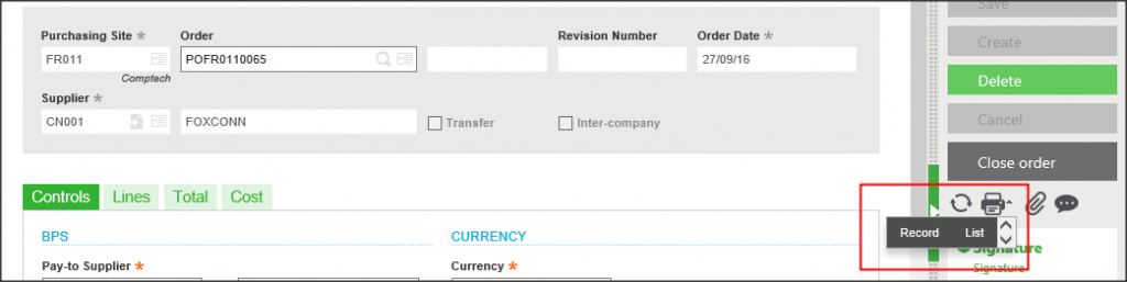 internal code-List of Transaction Print Option