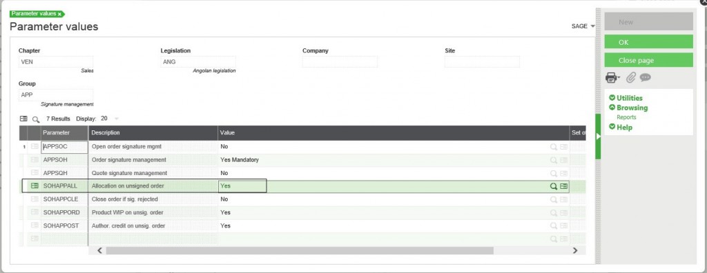 sage x3 parameter value