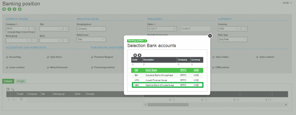 Banking Inquiry in Sage X3