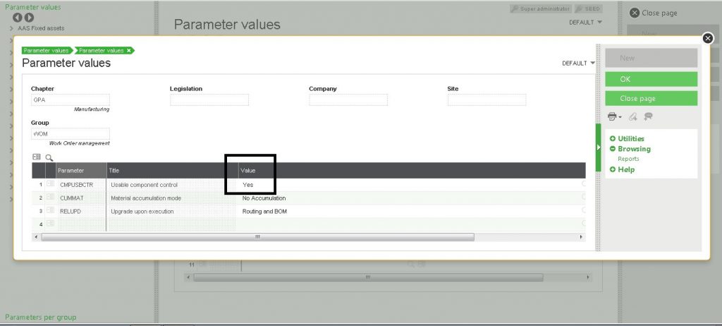 not-usable component parameter value